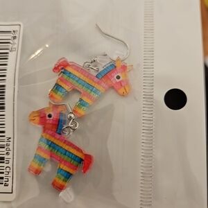 New Acrylic Piñata Novelty Earrings With Hooks Cinco De Mayo